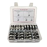 Cable Clamps Assortment Kit, 46 Pcs 304 Stainless Steel Rubber Cushion Pipe Clamps Assorted with 5 Size 1/4'' 3/8'' 1/2'' 3/4'' 1'' For Wire Cord Installation