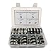 Cable Clamps Assortment Kit, 46 Pcs 304 Stainless Steel Rubber Cushion Pipe Clamps Assorted with 5 Size 1/4'' 3/8'' 1/2'' 3/4'' 1'' For Wire Cord Installation