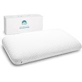 DLIGHT BD Slim Gel Memory Foam Pillow, 3.2-Inch Low-Profile Bed Pillow for Stomach and Back Sleepers, Dual-Sided Removable and Machine-Washable Cover, Standard