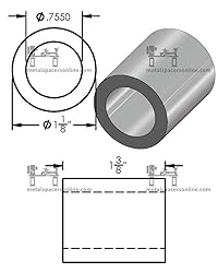 Aluminum Spacer 1-1/8" OD x 3/4" ID x Choose Your
