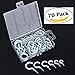 COOLOGIN 70 Pack Ceiling Hooks Assortment Kit, 6 Sizes Vinyl Coated Screw Hooks for Hanging Plants,Mug,Wind Chimes,Kitchen Utensils, Jewelry- for Indoor and Outdoor Use - White