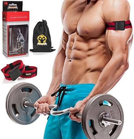 Blood Flow Restriction Bands, 2 pack, Occlusion Training Bands Help You Gain Muscle Faster, Biceps & Triceps Elastic Bands for Effective Arms Workout, Comes with Portable Bag