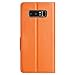 Samsung Galaxy Note 8 Case, Genuine Leather Ultra Thin Shockproof Samsung Galaxy Note 8 Cover Flip Case Window View Stand Feature Magnet Closure Phone Case for Samsung Galaxy Note 8 (Orange)