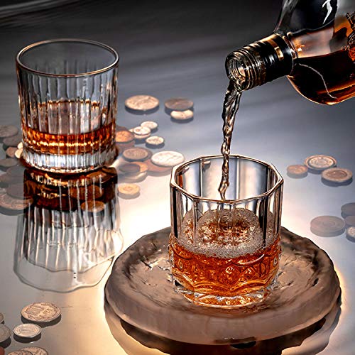 Whiskygläser, altmodische Whiskey-Gläser, bleifrei, elegantes Kristallglas-Set, Gin-Rum-Gläser und einzigartig für… – Bild 4