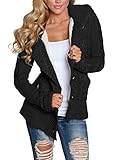 Astylish Women Button Down Long Sleeve Basic Soft Knit hooded Cardigan Sweater