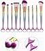 Mermaid Eye Brushes Foundation Makeup Brush Set 10pcs Soft Bristles Beauty Tools Eyeshadow Eyebrow Face Blush Concealer Kit