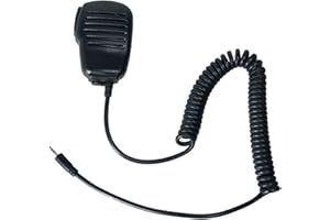CAROO Handheld Speaker Mic 1 Pin 2.5mm Shoulder Microphone with Reinforced Cable Compatible with Cobra Walkie Talkie Two Way Radio Accessories