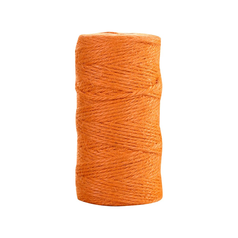 FSSTUD 100m Jute String Twine Craft Garden String Gift Wrapping Twine Bundling Packing Twine Floristry Rope Wall Hanging Twine Floral Arrangement String Orange