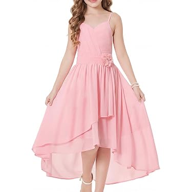 fashionable dresses for girls Short High Low Floral and Tulle Flower Girls Dress