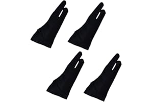 PLAFOPE 4pcs Two-finger Nylon Gloves Left Right Hand Gloves Art for Drawing Painting Digital Tablets