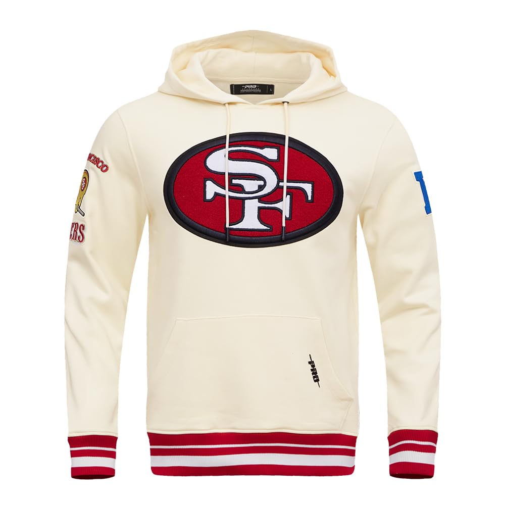 Photo 1 of Pro Standard Mens NFL San Francisco 49ers Retro Classics Pull Over Hoodie Eggshell/Red XL