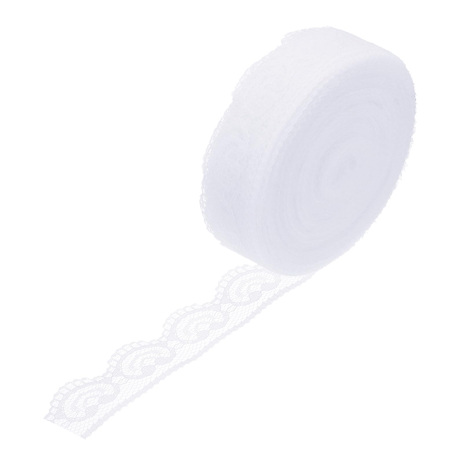 PATIKIL 1" x 29 Yard Lace Ribbon Trim Polyester Fabric Vintage Lace Trim for Sewing Crafts, Gift Wrapping, Bridal Dress Wedding Flower Decoration White
