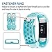 POY Replacement Bands Compatible for Fitbit Charge 2, Adjustable Breathable Wristbands with Air Holes Straps, Small Teal 1PC