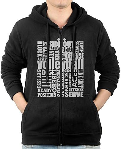 Black Hoodies Lightweight Male Woman Volleyball Words Cool Hoodies Lightweight