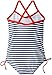 Kanu Surf Girls' Layla Beach Sport Banded 1 Piece Swimsuit, Bali Navy Stripe, 4T