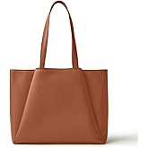 Work Tote Bags for Women 15.6 Inch - Laptop Tote Bag with Zip Compartments - Large PU Leather Office Purse Computer Briefcase