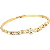 Adjustable LOVE Gold Cubic Zirconia Cuff Bracelet for Women Wave Women's Bangle Bracelets Fashion Jewelry Bracelet Gift for Women