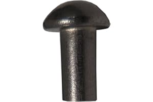 HANSON RIVET 5/32" Diameter X 1/4" Length Solid Steel Round Head Rivet, Plain Finish (Pack of 1/2 Pound - Approximately 185 Pieces)