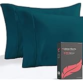 Ashton Sheets 100% Egyptian Cotton King Pillow Cases Set of 2 - Luxury 1000 Thread Count Cotton King Size Pillowcases (Teal), Extra Soft, Cooling Sateen Weave Hotel Quality Bed Pillow Covers