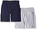 American Hawk Boys 2 Piece Pack Cotton Jersey Shorts,Heather Grey/Navy,3T/ Small