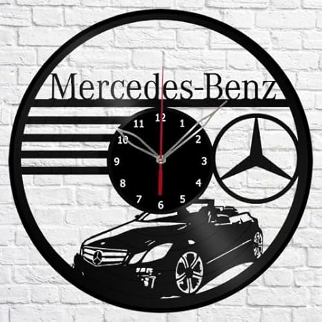 Amazon レコード盤壁掛け時計 Mercedes Benz メルセデス ベンツ ロゴ 人気 おしゃれ エコ インテリア 輸入雑貨 シルエット デザイン アニメ 萌えグッズ 通販