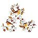 Collections Etc Robins and Fall Leaves Metal Wall Art Set, Indoor Décor, 3 Pc