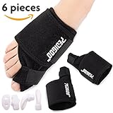 Bunion Corrector Bunion Relief Kit (Bunion Splints,Gel Toe Protect Separator Sleeves&Toe Separators) for Hallux Valgus-Day/Night Time Support for Men&Women(Foot Length 7-10 inch, Size 4-8),Elastic