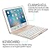 iPad Air 2 Keyboard Case, KVAGO Ultra Thin Alumium Hard Shell Case 7 colors Back-lit Wireless Bluetooth Keyboard Carrying Case for Apple iPad Air 2 Gen (Champagne Gold)