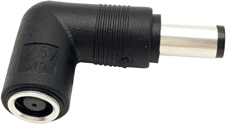 7.4 mm to 7.4 mm Right Angle 90-degree Power Adapter Connector Converter for Hp Pavilion Probook Elitebook Envy Compaq Presario Laptop AC Charger Cord