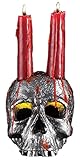 Spooky Halloween Skull Candle Set - Includes Blood-Red Drip Candles - Scary Halloween Decor