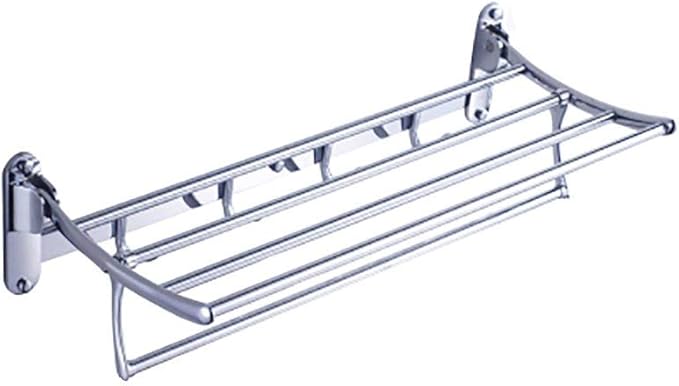 Acero Inoxidable Toalla de baño Estante Estante Ganchos Plegables (40