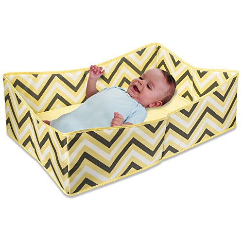 Baby Essentials Diaper Bag + Diaper Changing Kit with Portable Nap Mat - Yellow Elephant