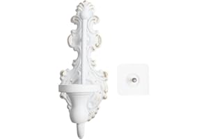 Distressed Antique White Cast Iron Wall Candle Sconce,Rustic Vintage Taper Candle Holder For Home Decor In Living Room,Dining