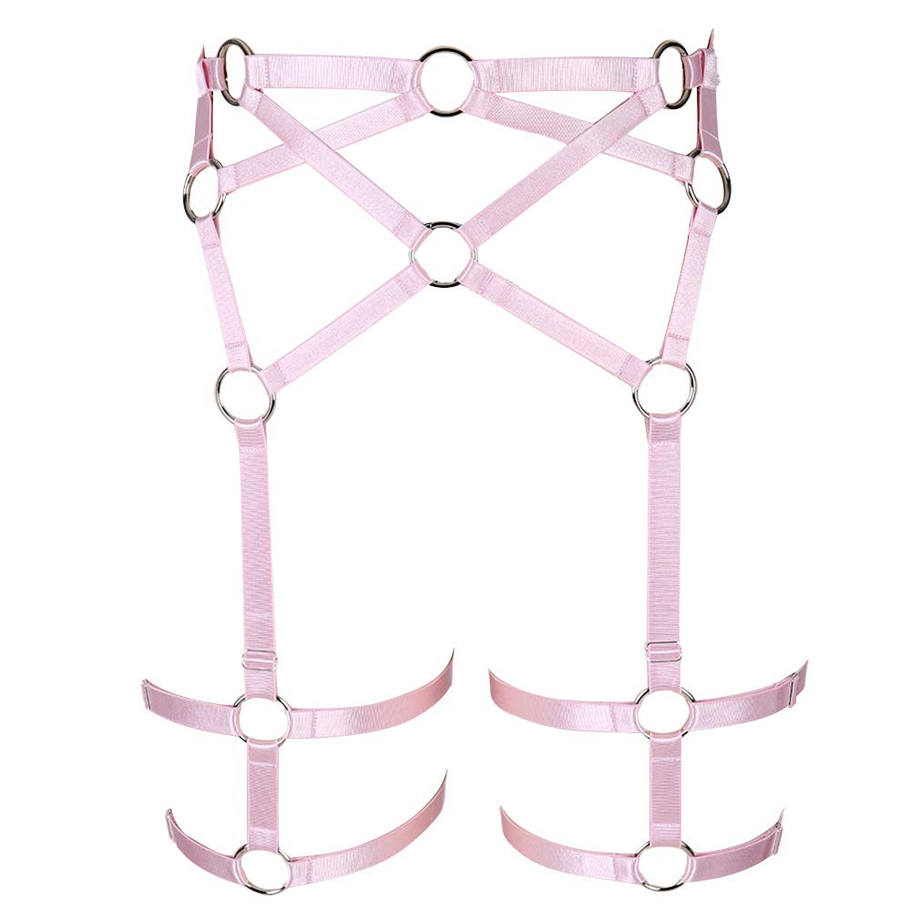 PETMHS Women's Leg Harness Garter Belt Elastic Strap Hollow Out Waist
