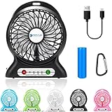 Portable Fan, Dizaul mini usb rechargeable fan with 2600mAh Power Bank and Flash light,for Traveling,Fishing,Camping,Hiking,Backpacking,BBQ,Baby Stroller,Picnic,Biking,Boating (Black)