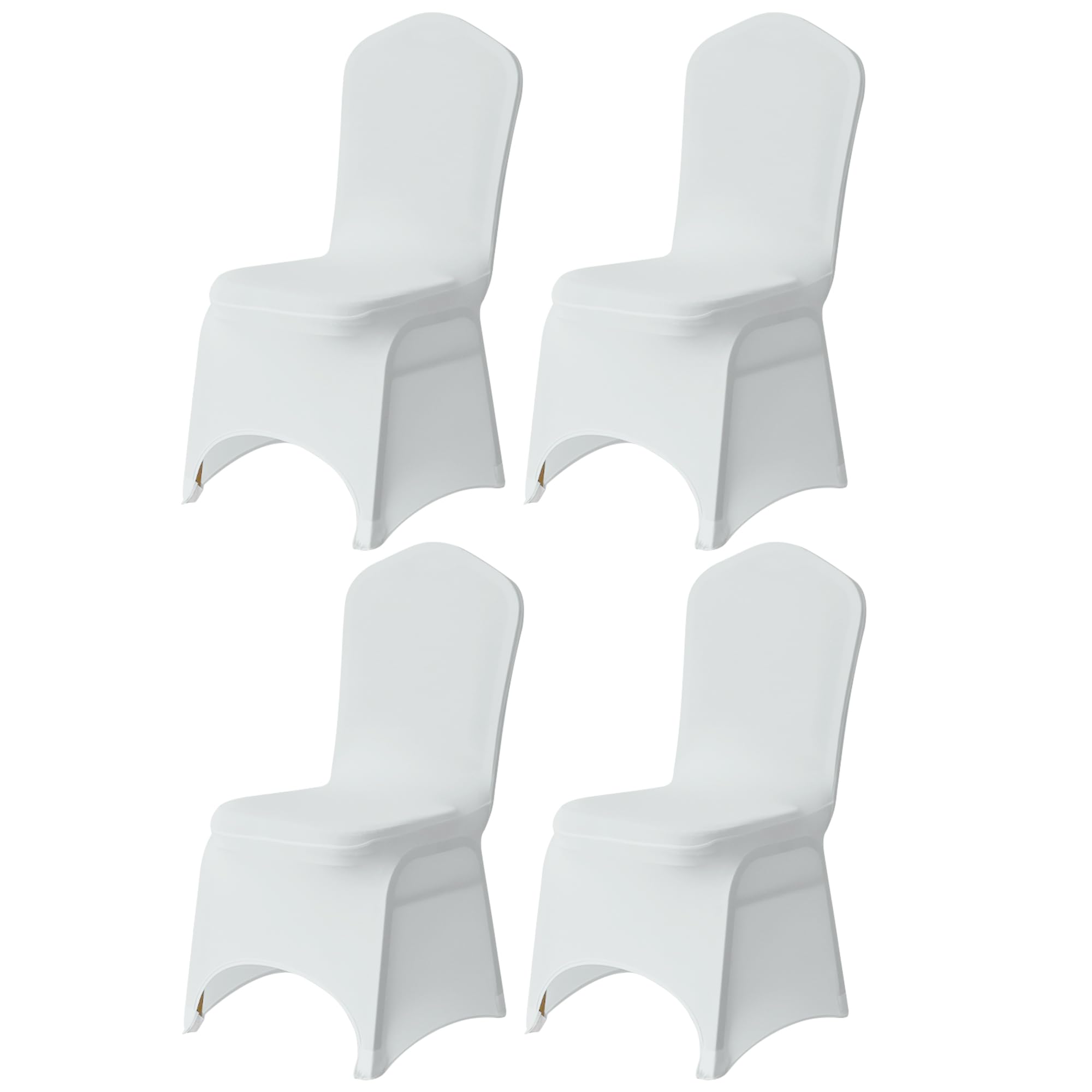 Chair Cover Spandex Polyester Stretch Fabric Dining Slipcovers Arched Front Washable & Removable Protective Wedding Chair Cover for Wedding Banquets Ceremony & Hotel Dinner (White, Pack of 4)