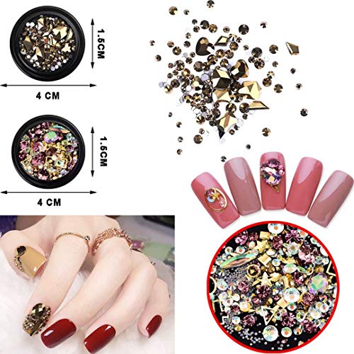 Nail Art supplies, JOYJULY 30 Striping tape & 15pcs nail art Brushes Set & 5pcs Dotting Pen & 3pcs 3D nail art Rhinestones Nail Art Kit tools accessories Decoration Diamond foil - Thumbnail 4