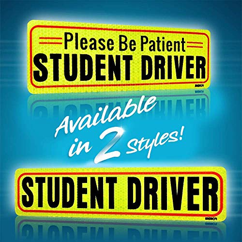 BOKA Set of 3 Student Driver Magnet Highly Reflective New Driver Vehicle Bumper Magnet Car Signs Mag - //coolthings.us