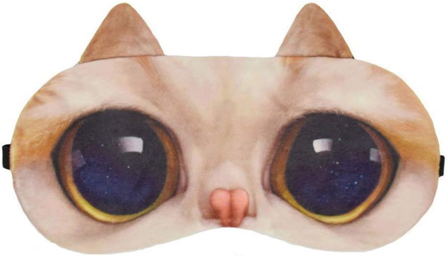 OKSANO Eye Mask Sleep Mask with Free Ear Plugs Creative Animated Cartoon 3D Cat Eyes Mask Meow Sleep Mask Ice Pack Patch for Hot & Cold Therapy Light Shading Cover- Cute Tongue Cat Eye Mask