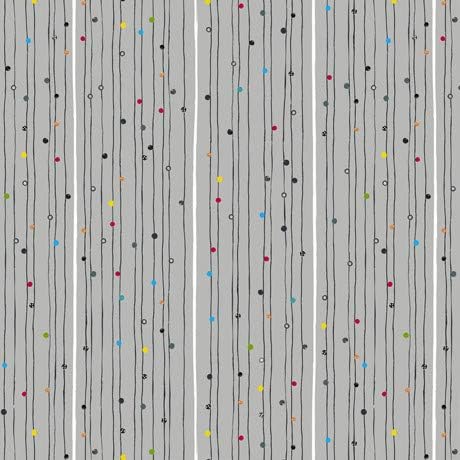 Quilting Treasures Dotted Stripe Quilt Fabric Style 26773-K Dark Gray