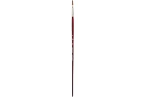 Princeton Velvetouch Filbert Brush, Long Handle, Size 6 - Professional Artist Brushes for Mixed Media, Acrylic, Oil, Red