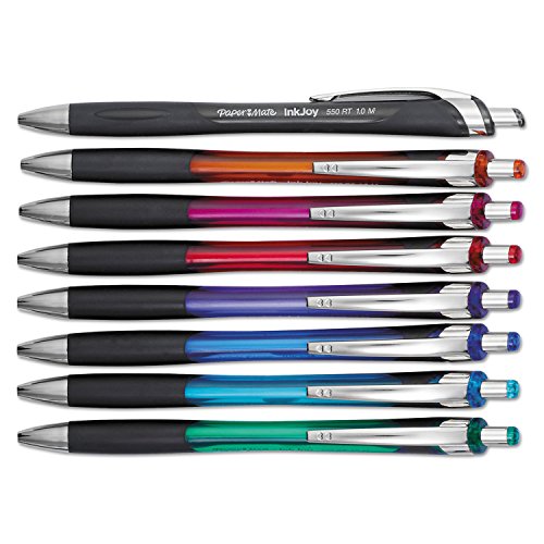Paper Mate InkJoy 550 RT Ballpoint Pen, Medium Point, Assorted Colors, 8-Count