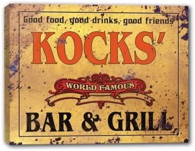 J Edgar Cool KOCKS' Family Name - MANY DESIGNS AVAILABLE - World Famous Bar &amp; Grill Gallery Wrapped Canvas Sign 3 SIZES AVAILABLE - 11" x 14"