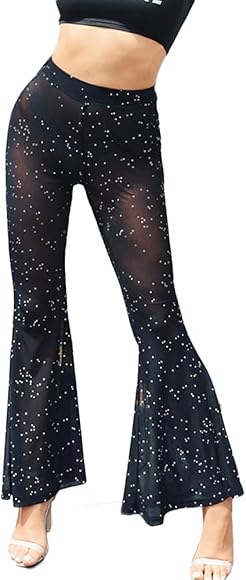 mesh striped trousers