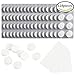 Coobey 128 Pieces Compressed Coin Tissue Mini Compressed Cotton Towels with Portable Carry Container for Home, Travel Sports, Camping or Hiking