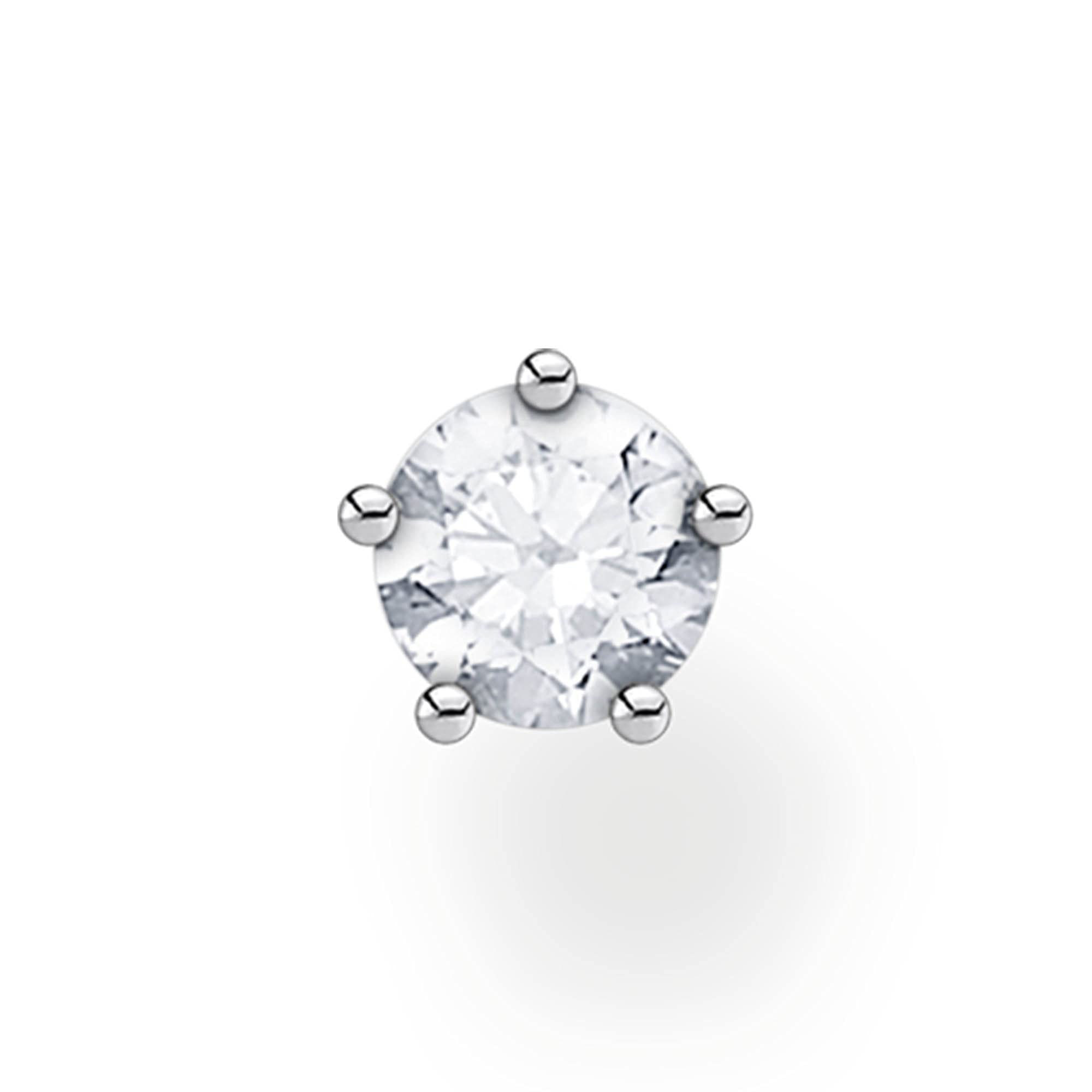 Thomas Sabo single stud earrings white stone silver 925 sterling silver H2135-051-14