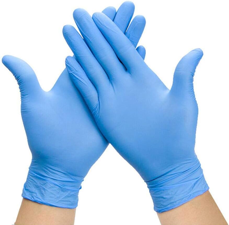 SZJY Powder-free Vinyl Gloves 100pcs Disposable Gloves Latex Cleaning Food Gloves Universal Household Garden Cleaning Gloves Household Gloves-Blue_L