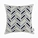 CaliTime Canvas Throw Pillow Cover Case for Couch Sofa Home Decoration Modern Striped Chevron Zigzag Geometric 18 X 18 Inches Grey Navy