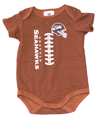 NFL Seattle Seahawks Unisex-Baby Football Bodysuit, Brown, 3-6 Months