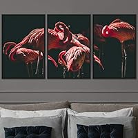3 Piece Framed Canvas Wall Art Beach Birds Canvas Prints Home Artwork Decoration for Living Room,Bedroom - 16